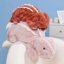 Fuzzy Cute Pink Red Lizard Plushies