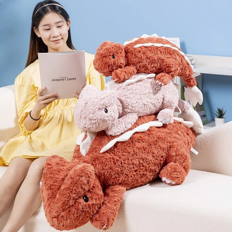 Fuzzy Cute Pink Red Lizard Plushies - Image 5