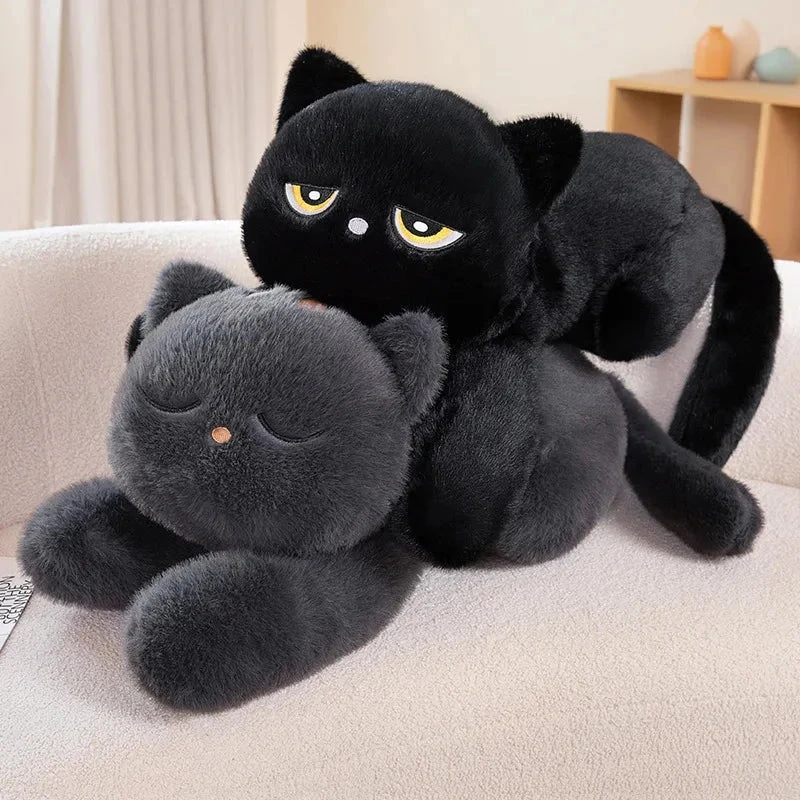 Giant Black Grey Cat Plushies - Image 2