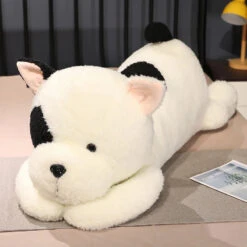 Giant Fluffy Spotty White Black Dog Plushie