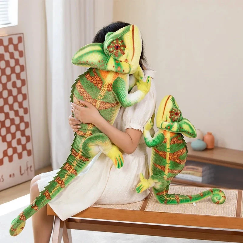 Giant Green Chameleon Plushie - Image 2