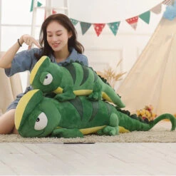 Giant Green Lizard Chameleon Plushie
