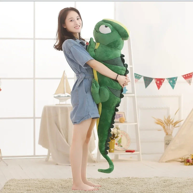 Giant Green Lizard Chameleon Plushie - Image 2