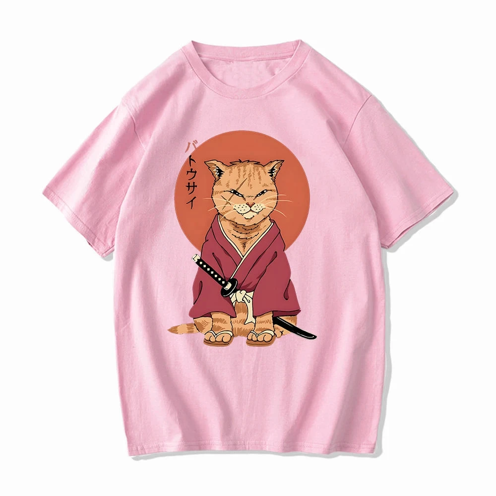 Apparel Ginger Samurai Cat Sun Unisex Tee - Image 6