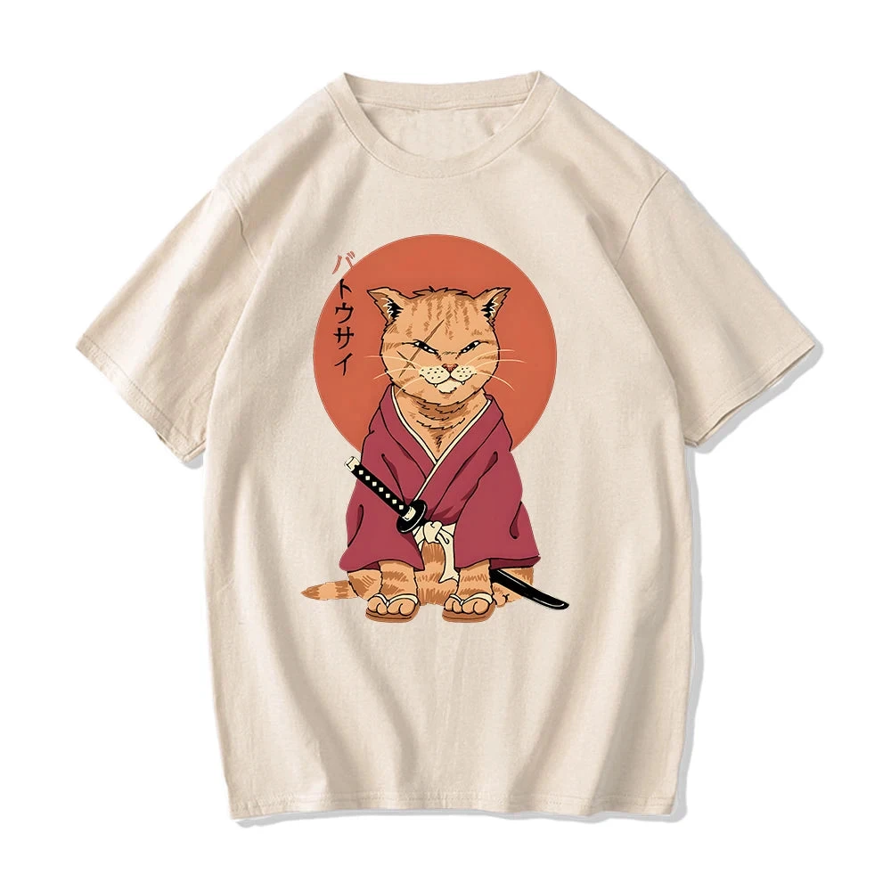 Apparel Ginger Samurai Cat Sun Unisex Tee - Image 9