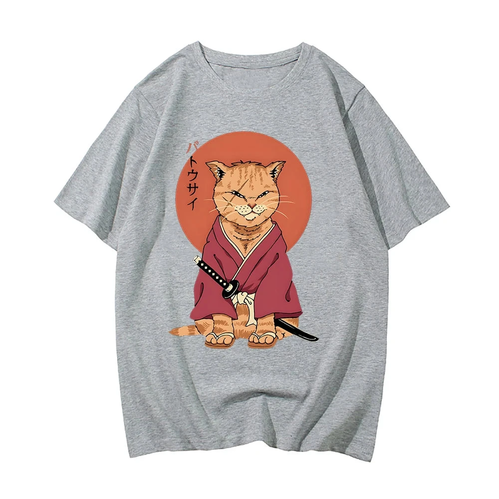 Apparel Ginger Samurai Cat Sun Unisex Tee - Image 12