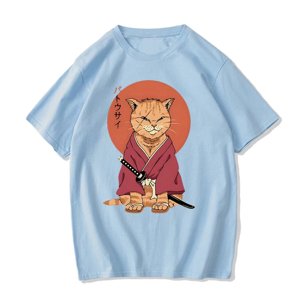 Apparel Ginger Samurai Cat Sun Unisex Tee - Image 10