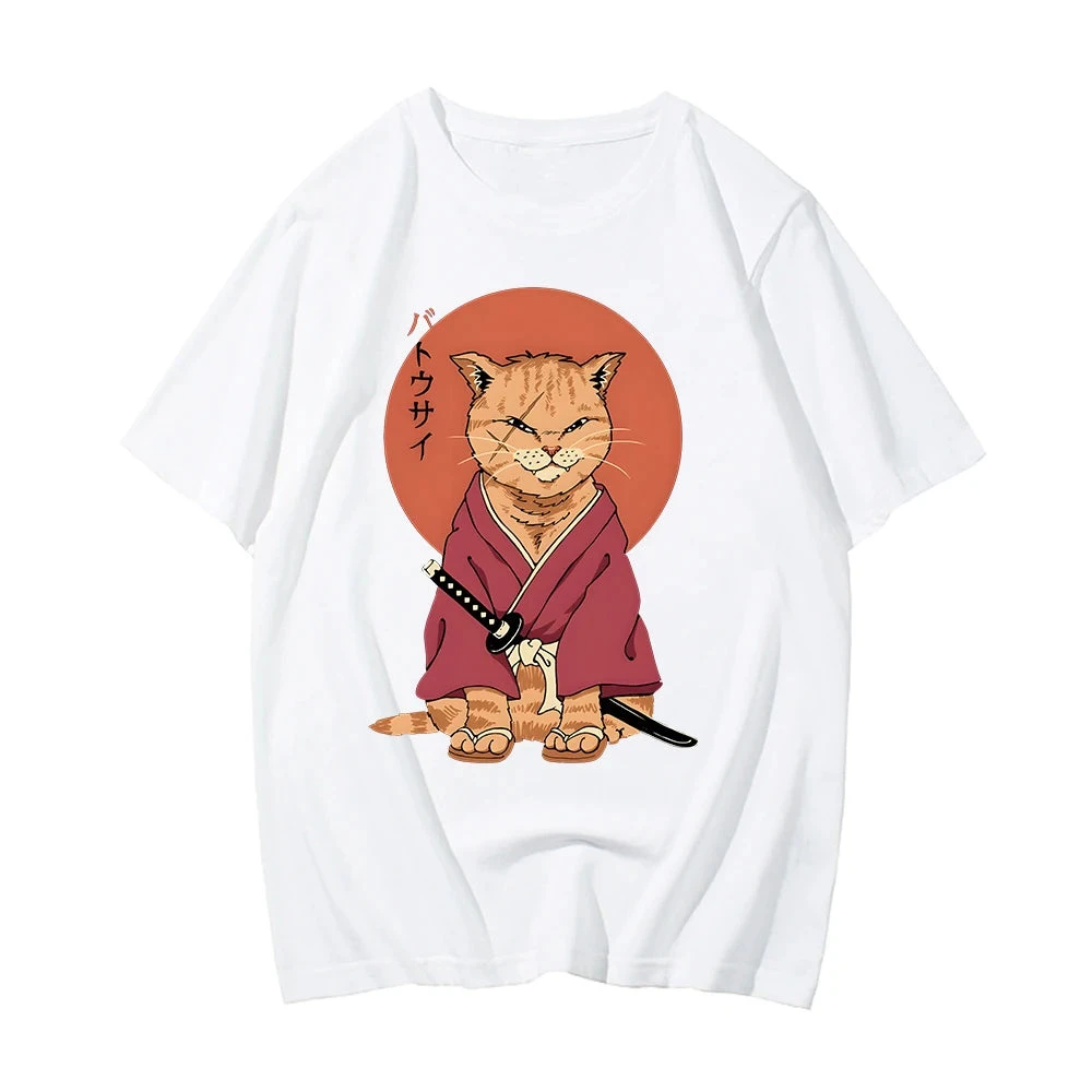 Apparel Ginger Samurai Cat Sun Unisex Tee - Image 8