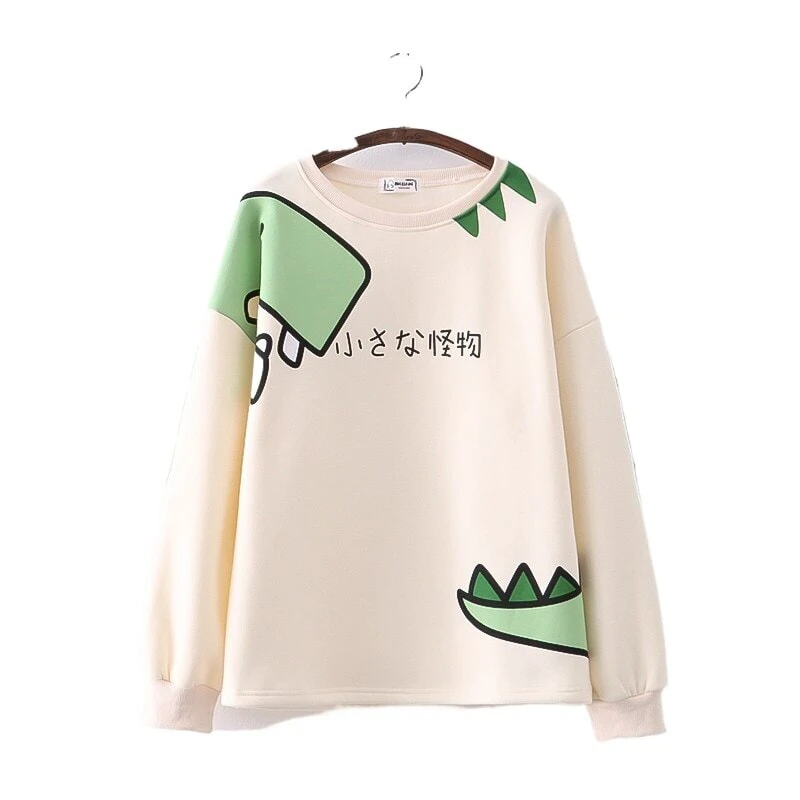 Apparel Green Dinosaur Long Sleeve Unisex Sweatshirts - Image 4