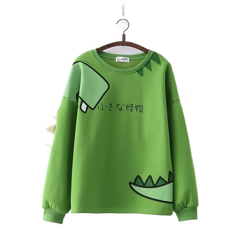 Apparel Green Dinosaur Long Sleeve Unisex Sweatshirts - Image 6