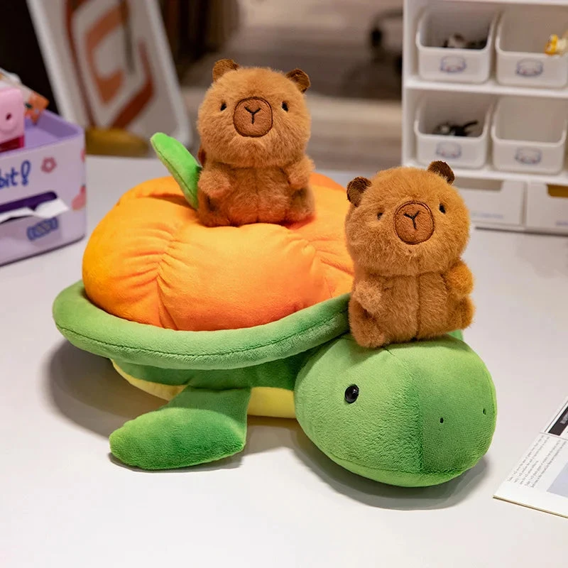 Green Orange Turtle Plush Backpack - Image 6