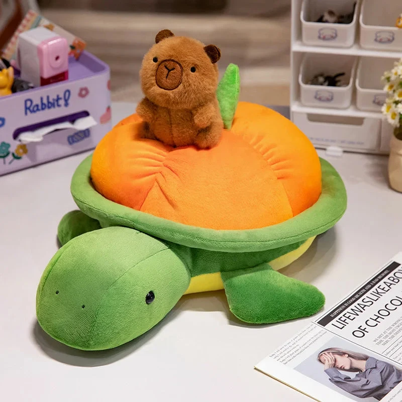 Green Orange Turtle Plush Backpack - Image 9