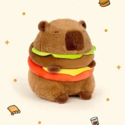 Hamburger Capybara Fluffy Plushie