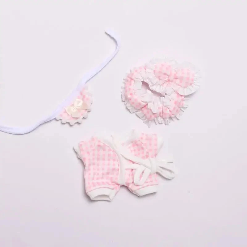 Handmade Labubu Plaid Floral Pajamas Outfit With Accessories - Image 11