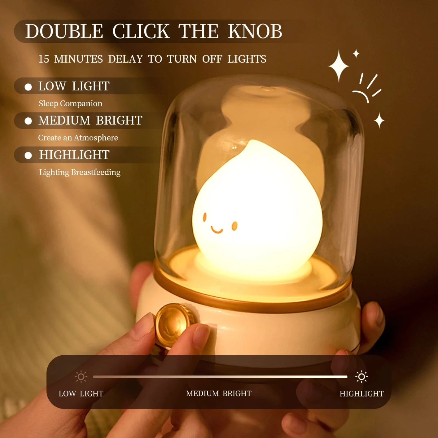 Happy Glowing Candle Flame LED Night Light - Image 9