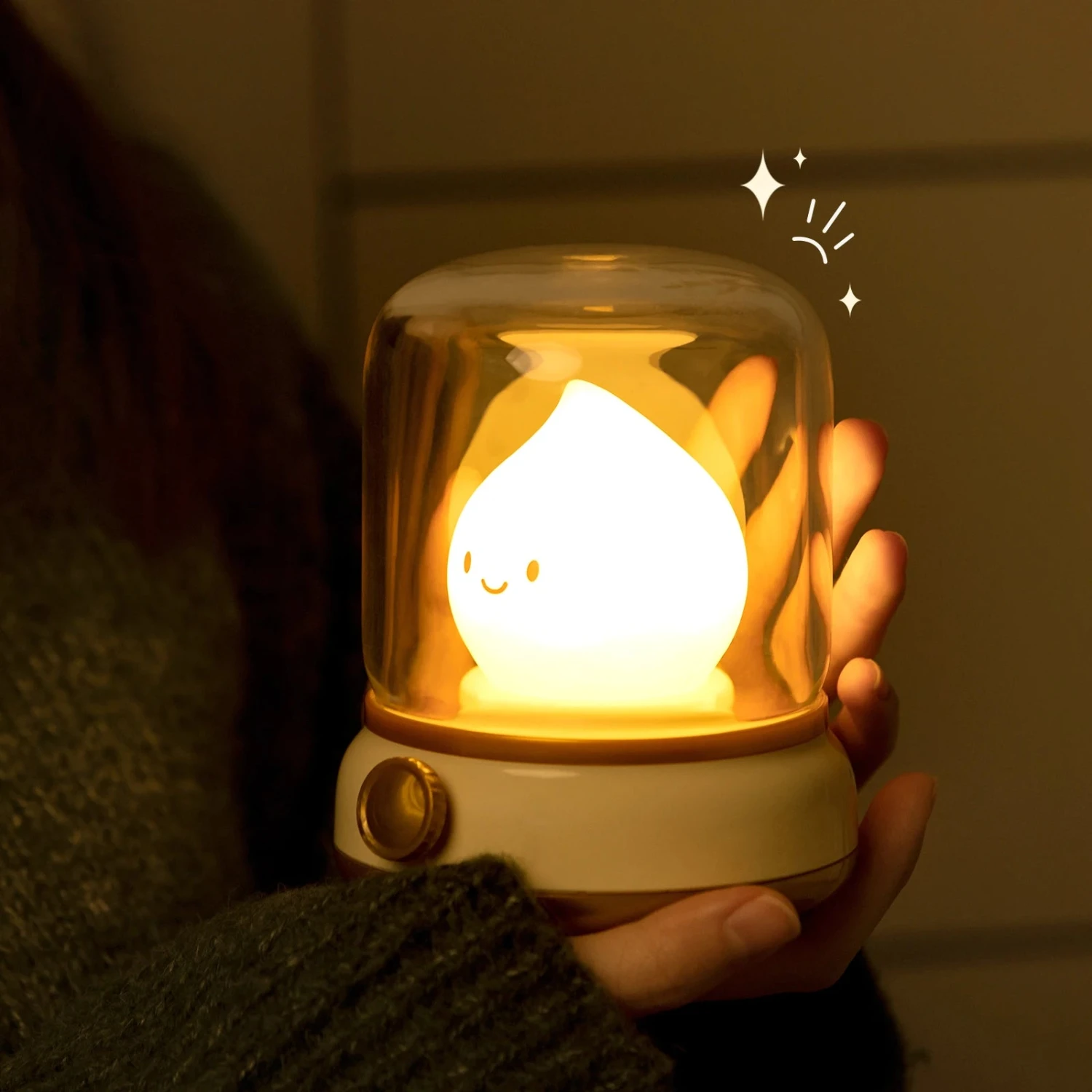 Happy Glowing Candle Flame LED Night Light - Image 2