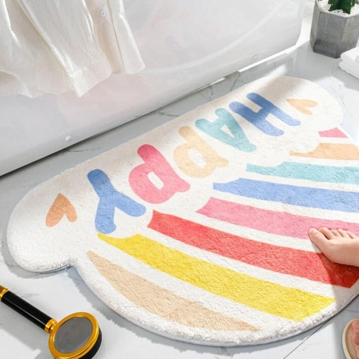 Happy Rainbow Cloud Non-Slip Bath Mat - Image 2