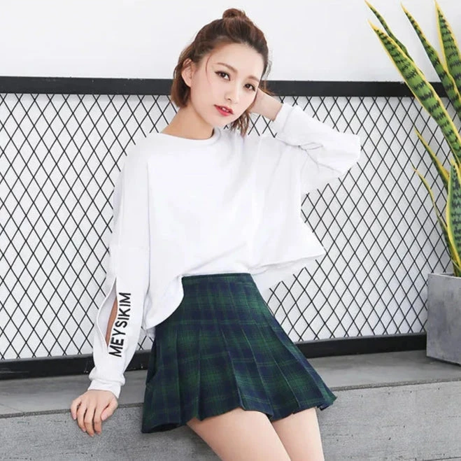 Apparel Harajuku High Waist School Girl Pleated Plaid Short Skirt - Image 10