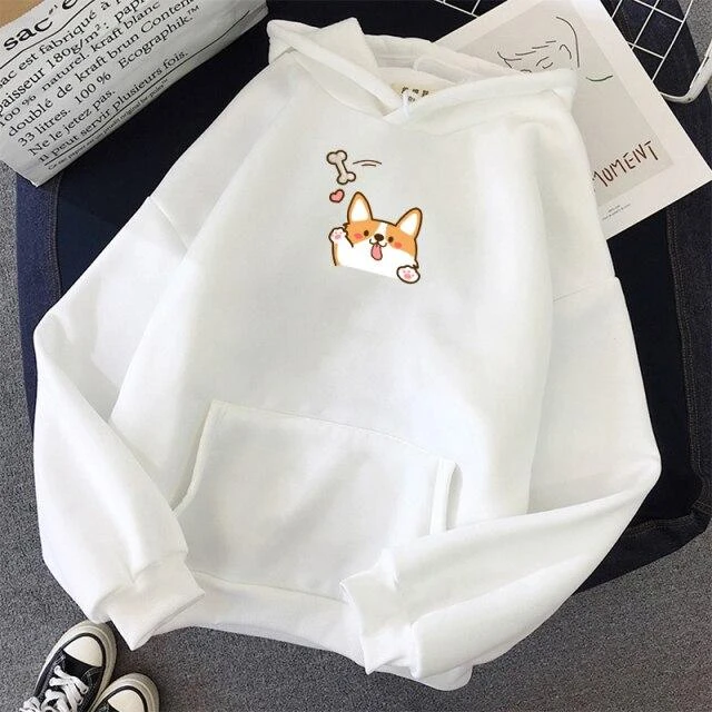 Apparel Harajuku Kawaii Corgi Hoodie - Image 8