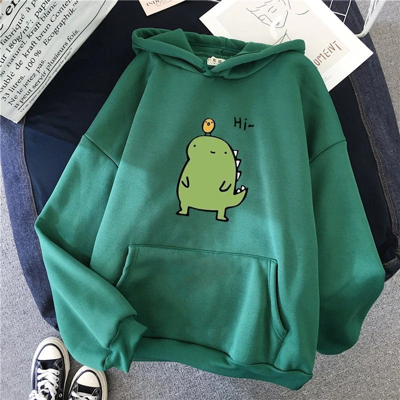 Apparel Harajuku Kawaii Cute Dipsy Dinosaur Hoodie - Image 9