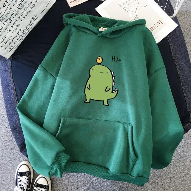 Apparel Harajuku Kawaii Cute Dipsy Dinosaur Hoodie - Image 6