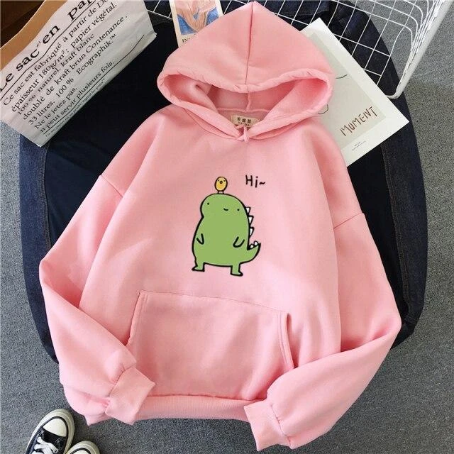 Apparel Harajuku Kawaii Cute Dipsy Dinosaur Hoodie - Image 4