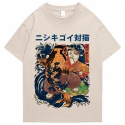 Apparel Harajuku Samurai Cat Koi Fish Unisex Tee