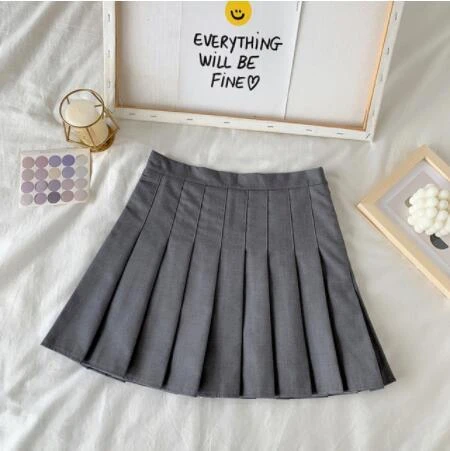 Apparel High Waist Cute Simple Pleated Short Light Skirt - Image 9