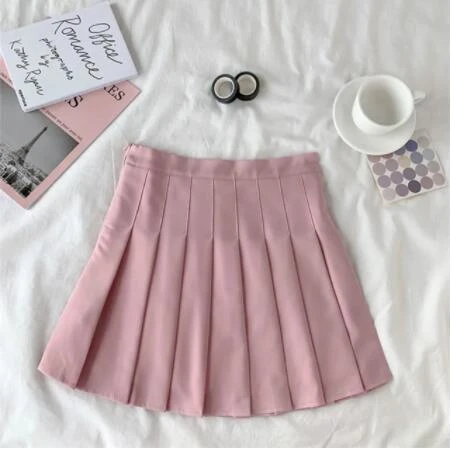 Apparel High Waist Cute Simple Pleated Short Light Skirt - Image 7