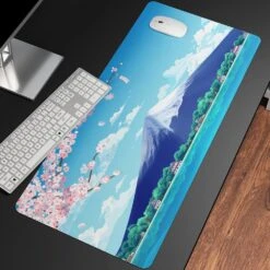 Accessories Japan Mount Fuji Shrine Long Mouse Pad