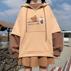 Apparel Japanese Bubble Tea Bear Hoodies