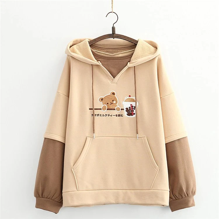 Apparel Japanese Bubble Tea Bear Hoodies - Image 8
