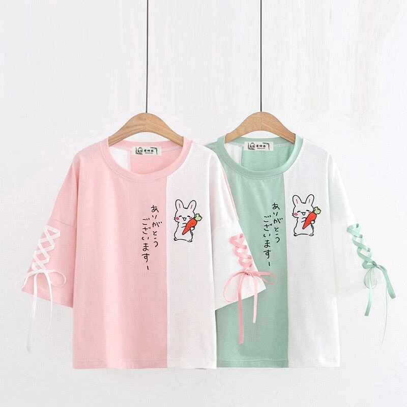 Apparel Japanese Bunny Carrot Loose Short-Sleeve Tee - Image 2