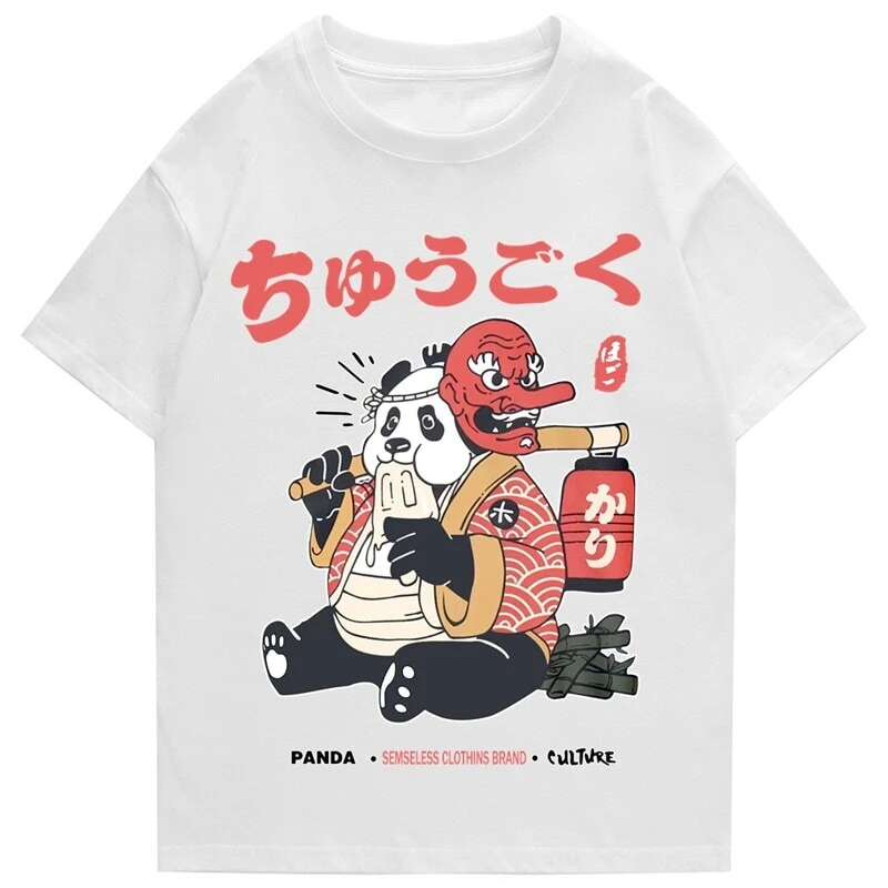 Apparel Japanese Fat Samurai Panda Unisex Tee - Image 2