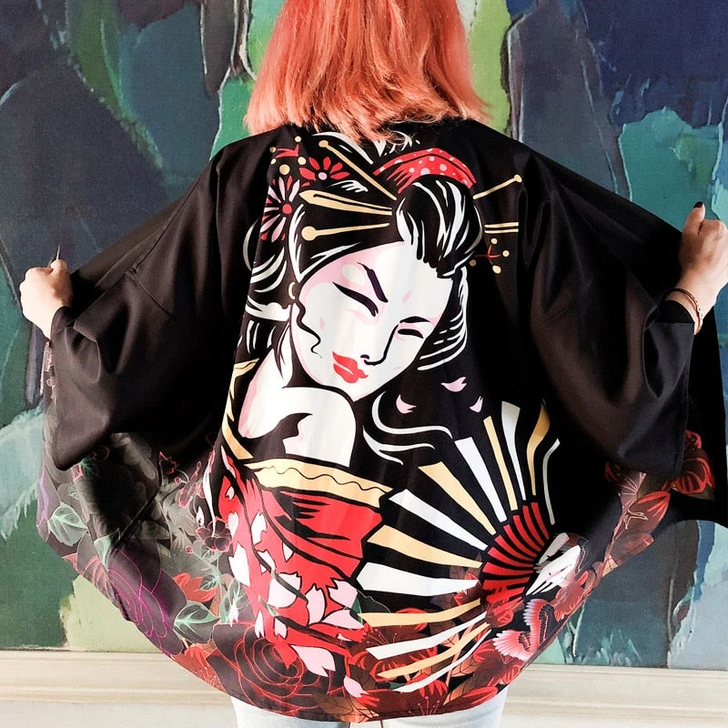 Apparel Japanese Art Fancy Kimono Cardigan Robe Short - Image 6