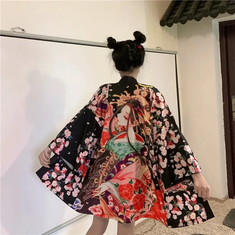 Apparel Japanese Lady Sakura Women Kimono Robe Cardigan - Image 16