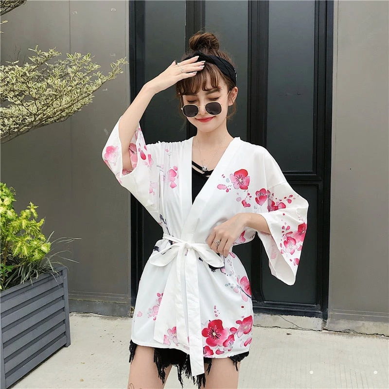 Apparel Japanese Lady With Tsubaki Flowers Kimono - Image 9