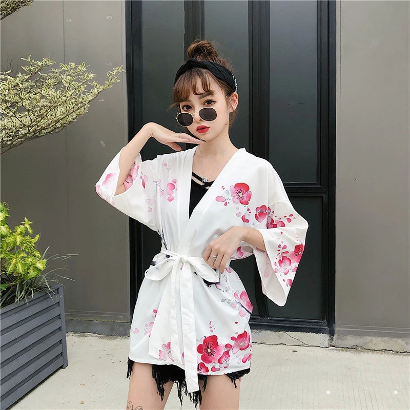 Apparel Japanese Lady With Tsubaki Flowers Kimono - Image 6