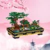Japanese Pagoda Tree Pond Scene Nano Building Set