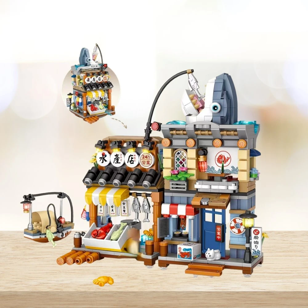 Japanese Ramen Bar Seafood Store Micro Building Sets - Image 3