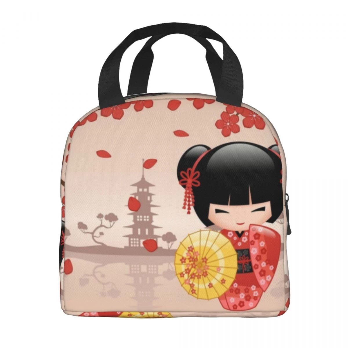 Kokeshi Doll Sakura Lunch Bag - Image 20