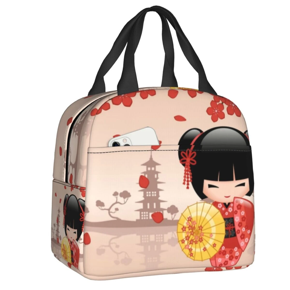 Kokeshi Doll Sakura Lunch Bag - Image 16