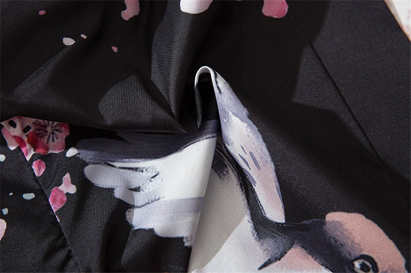 Apparel Japanese Sakura Black Red Anime Girl Long Kimono Cardigan Robes - Image 12