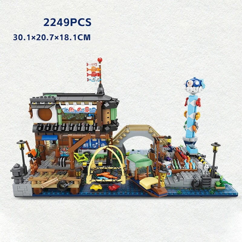 Japanese Seafood Store River Market Micro Building Blocks - Image 4