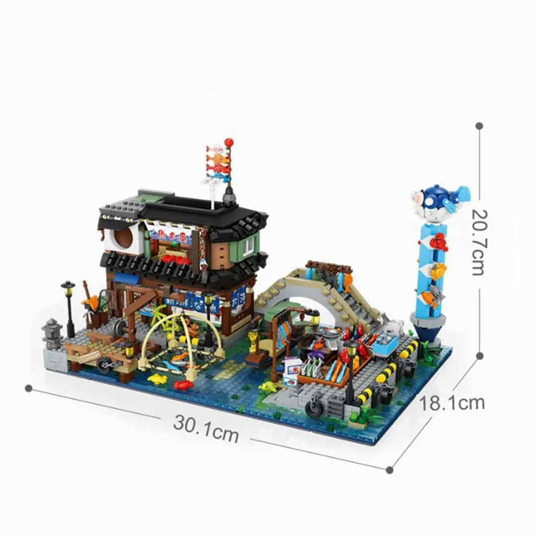 Japanese Seafood Store River Market Micro Building Blocks - Image 3
