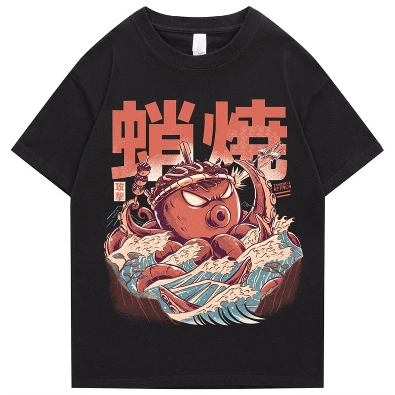 Apparel Japanese Takoyaki Octopus Wave Unisex Tee