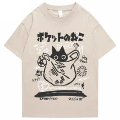 Apparel Japanese-theme Black Cat In A Bag Unisex Tee