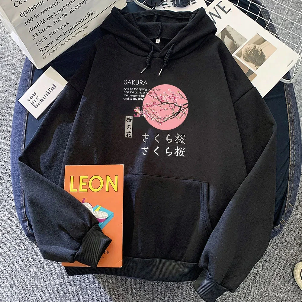 Apparel Japanese-themed Cherry Blossom Pink Sun Unisex Hoodie - Image 13