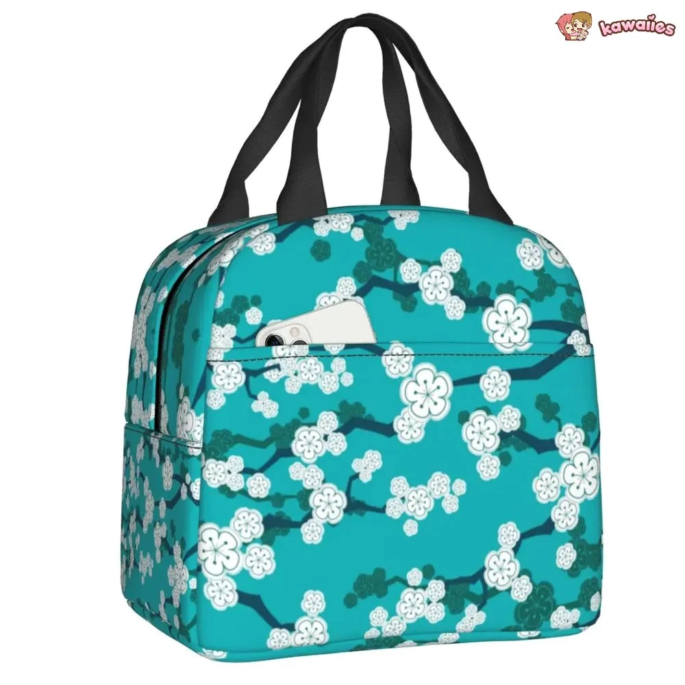Japanese-themed Cherry Blossom Sakura Insulated Lunch Bags - Image 12