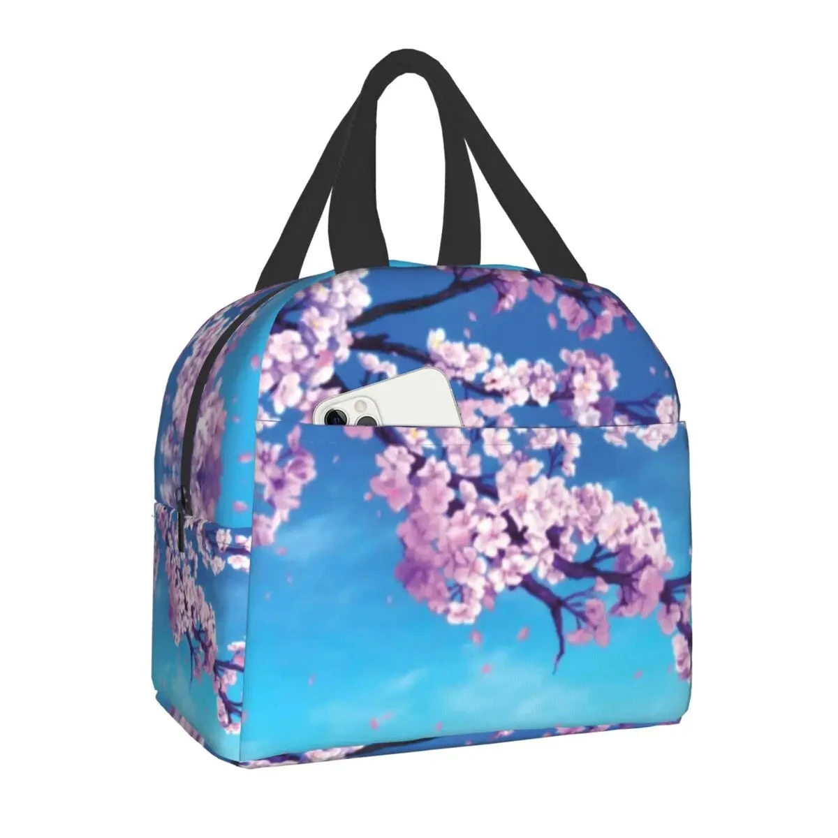 Japanese-themed Cherry Blossom Sakura Insulated Lunch Bags - Image 4